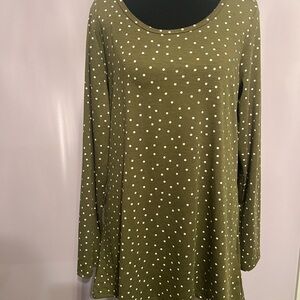 LuLaRoe Gray and White Polka Dot Top